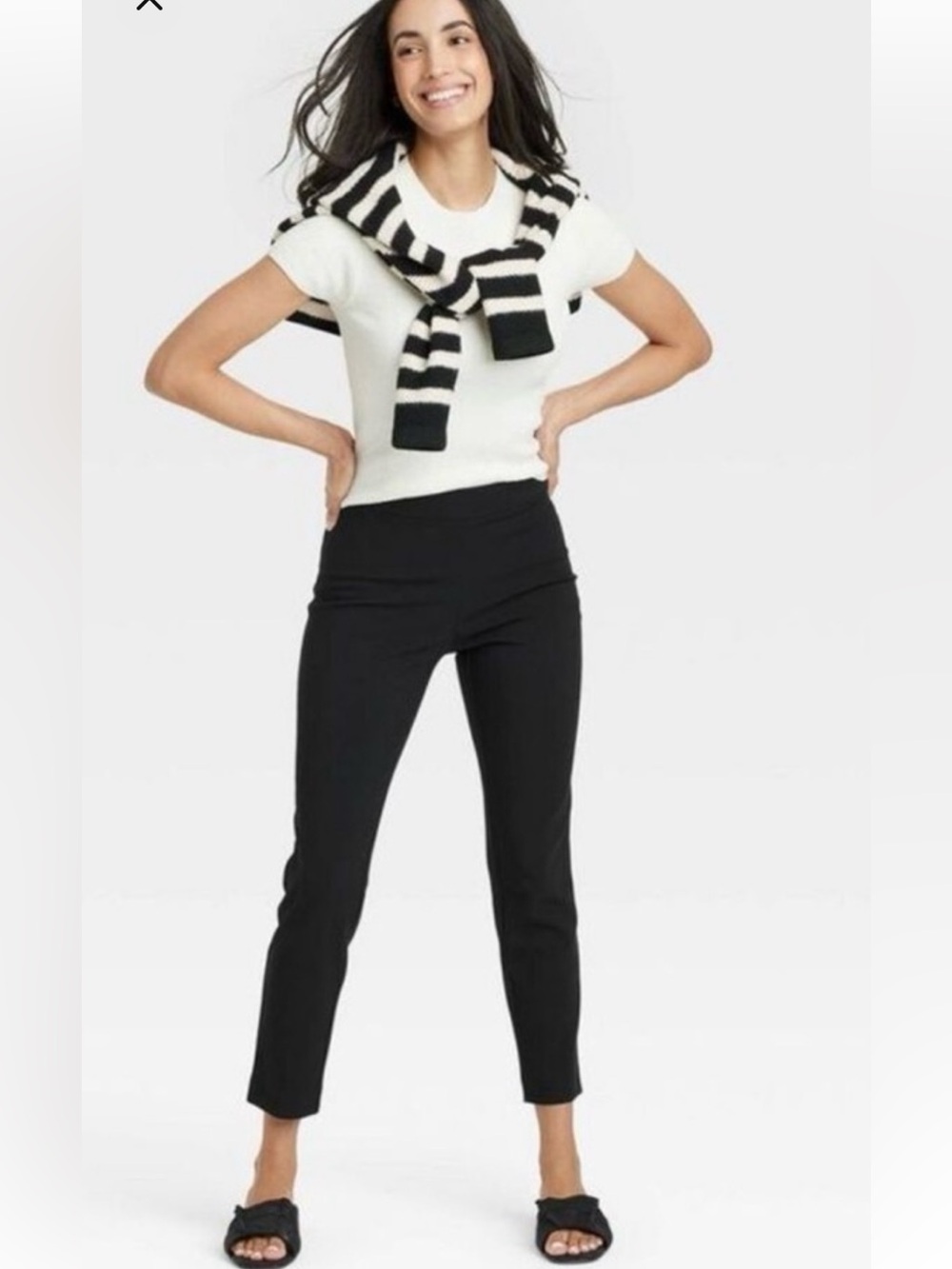 A New Day Classic Womens Black High Rise Slim Ankle Pants NWT